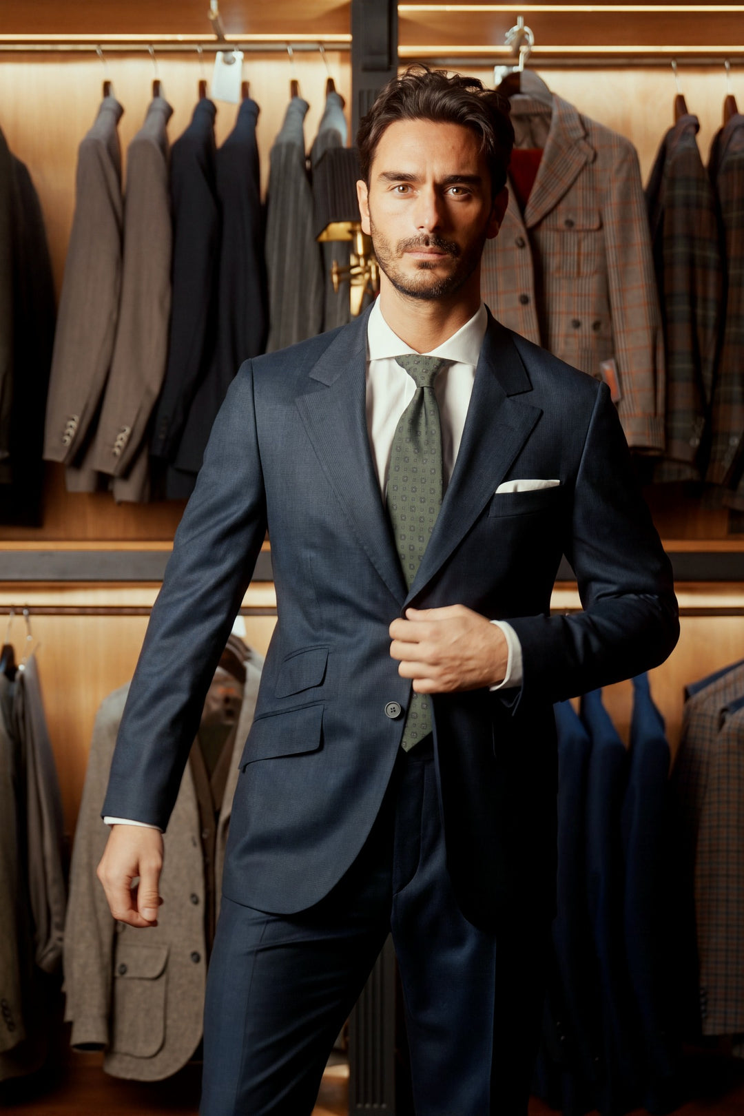 Le Kensington, navy Prince of Wales check – worn in the shop
