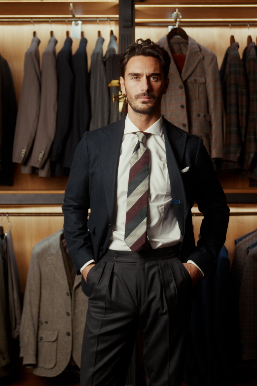 The Waistcoat – Midnight blue and navy herringbone