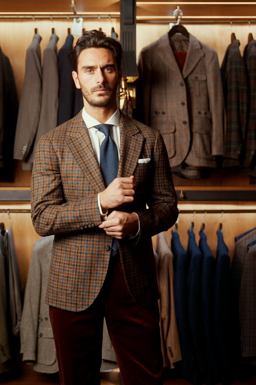 La Milan, green shepherd’s check – worn in the shop
