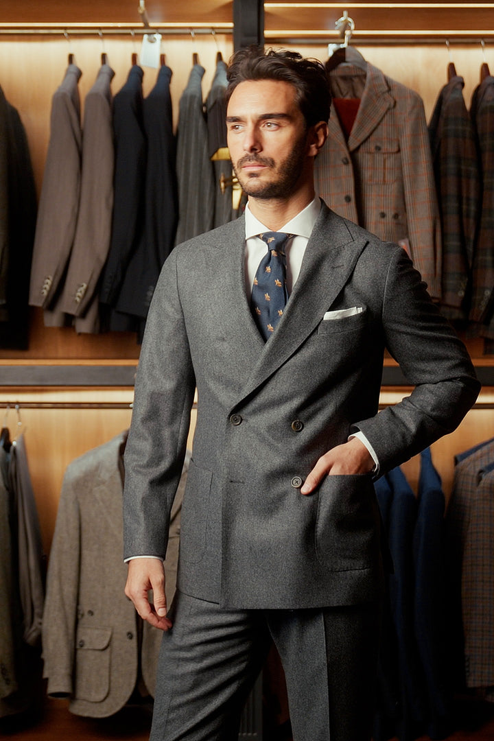 Le Naples, sublime grey flannel – worn in the shop