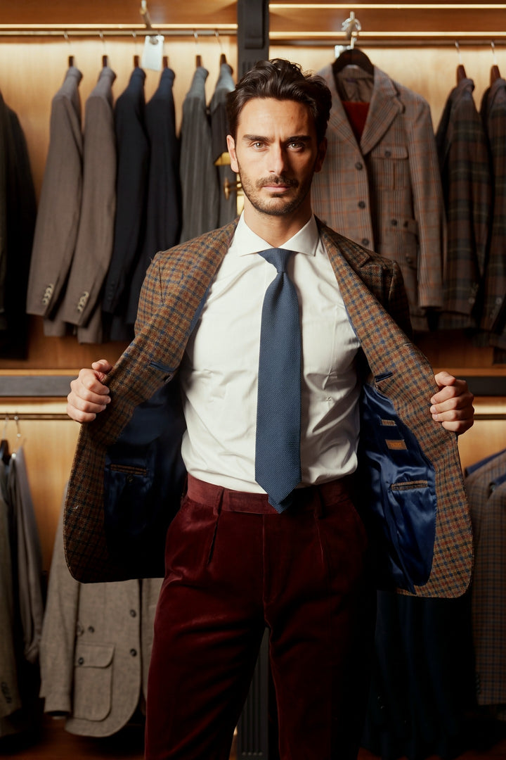 La Milan, green shepherd’s check – worn in the shop