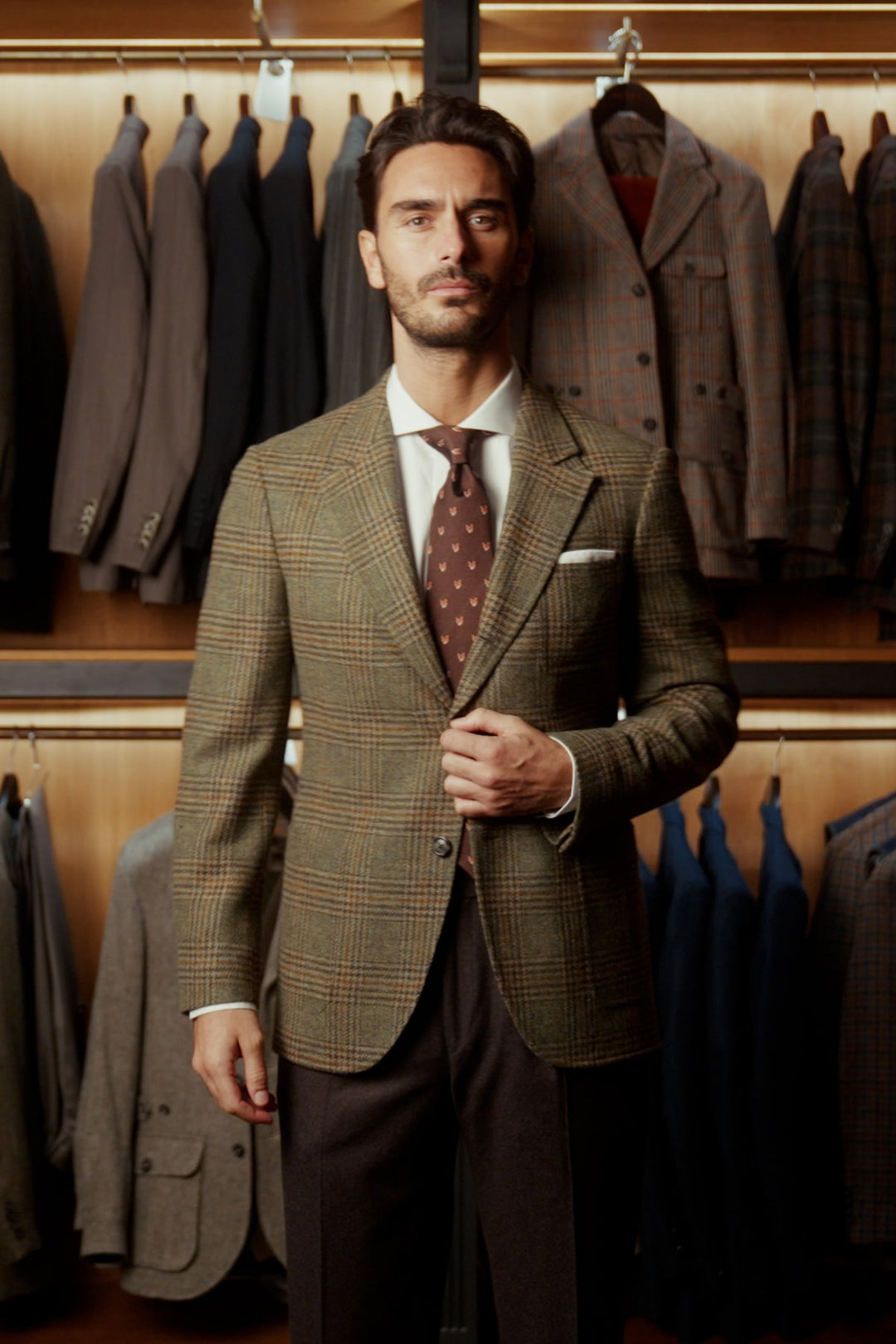 The Waistcoat – Green and rust Prince of Wales check