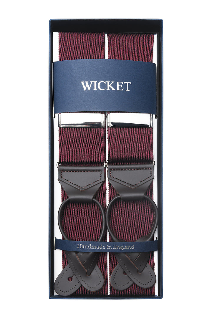 The Braces – Burgundy with brown tabs – WICKET