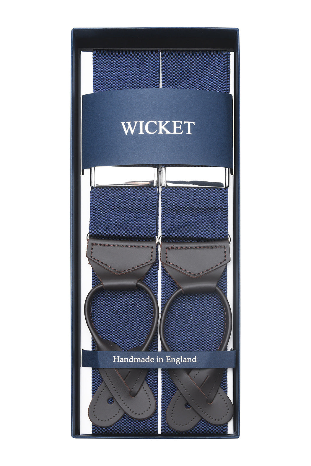 The Braces – Navy with brown tabs – WICKET