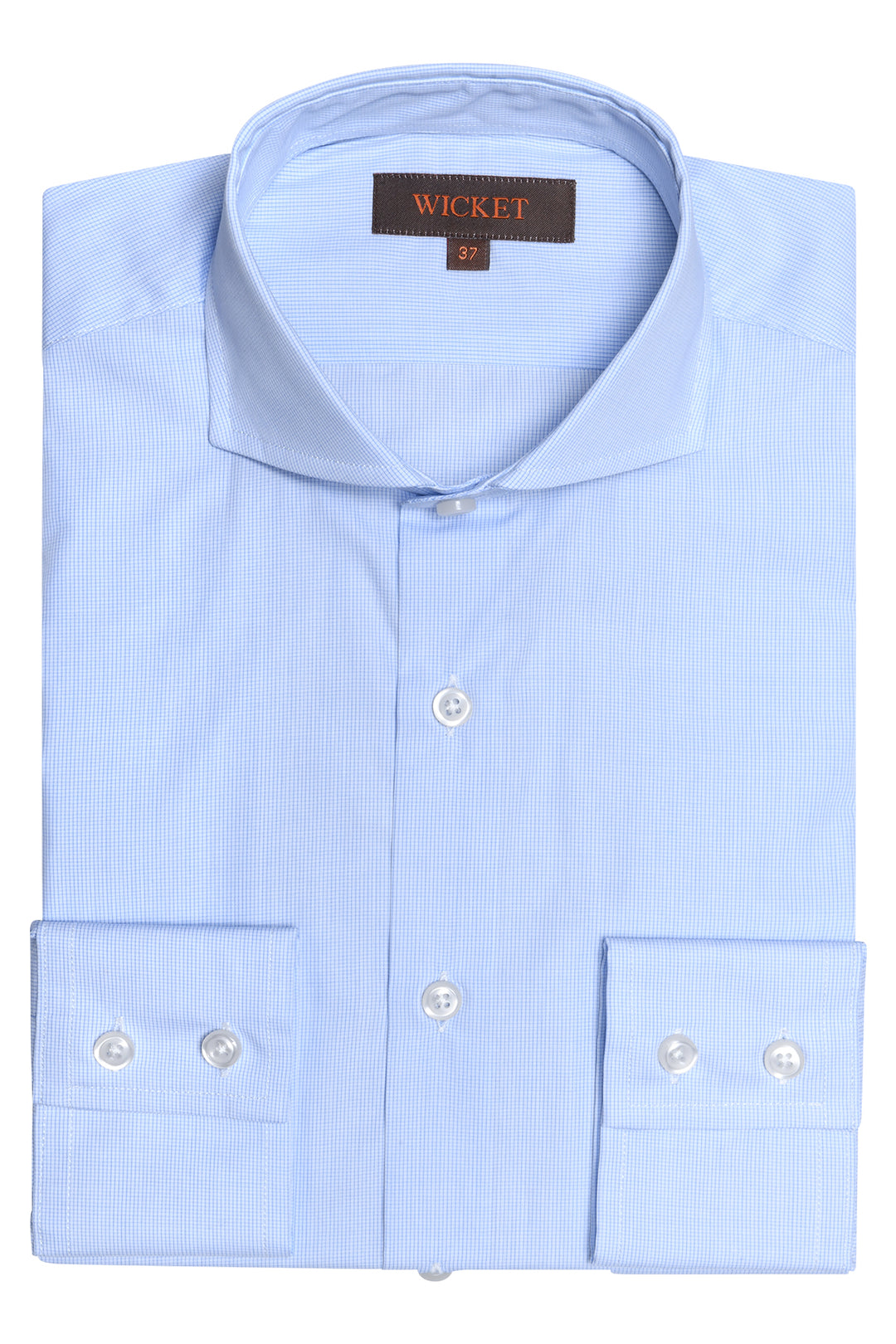 The Cotton Poplin – Sky blue micro-check – WICKET