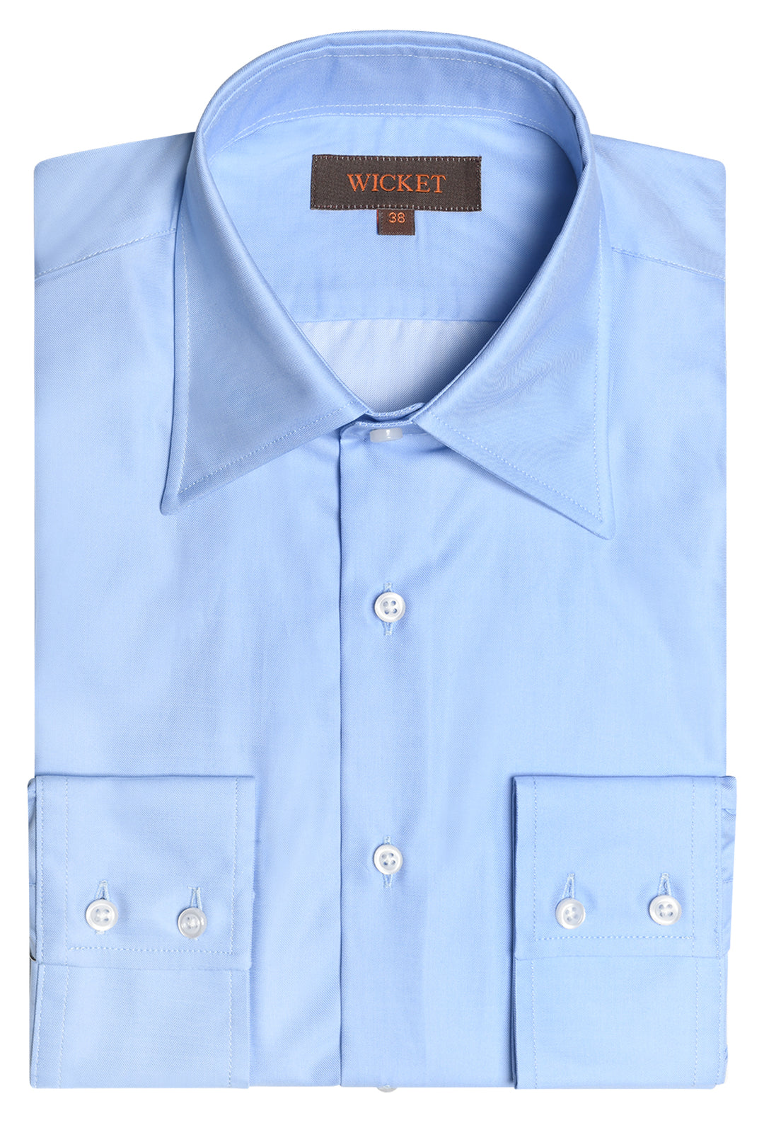 The Cotton Twill – Plain sky blue with French collar – WICKET