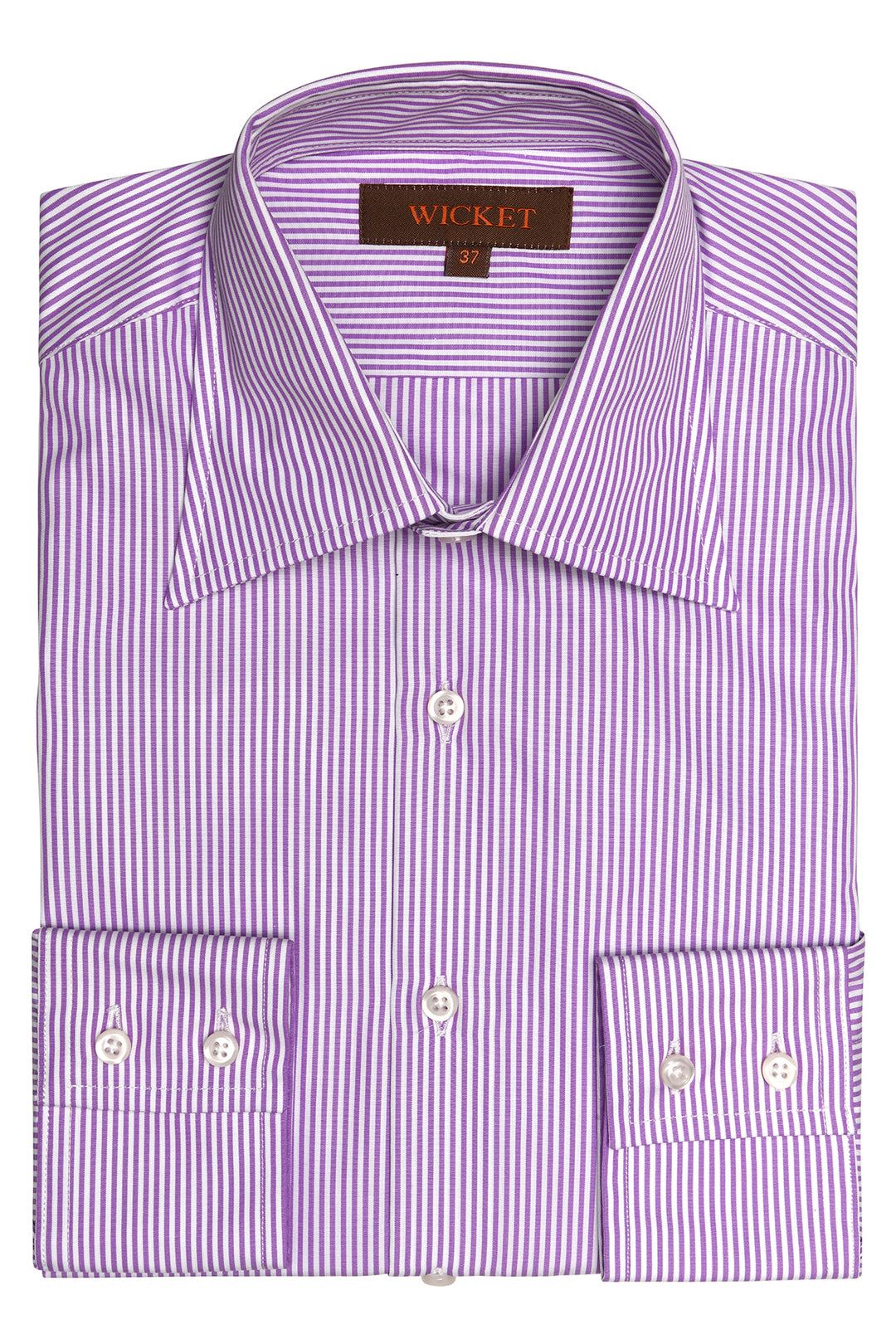 The Cotton Poplin – Lilac stripes with French collar – WICKET