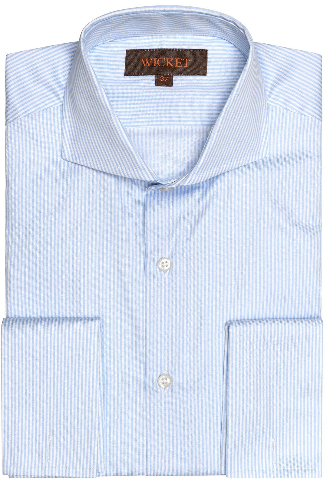 The Cotton Twill – Sky blue stripes with double cuffs – WICKET
