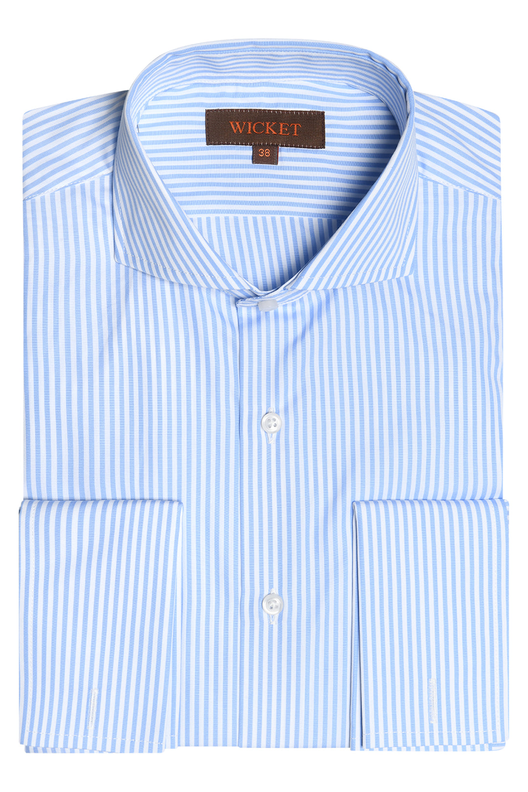 The Cotton Poplin – Sky blue stripes with double cuffs – WICKET