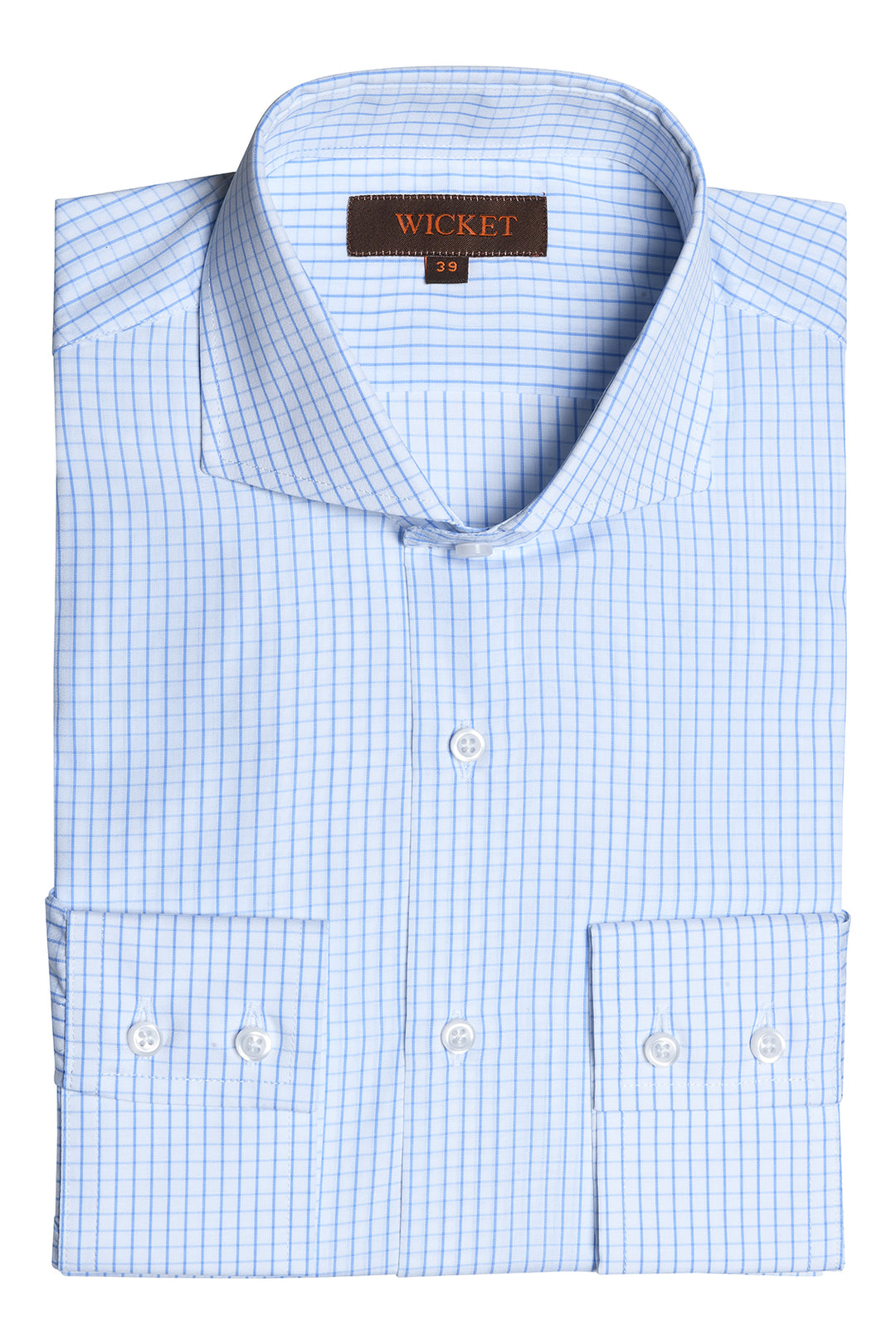 The Cotton Poplin – Sky blue check – WICKET