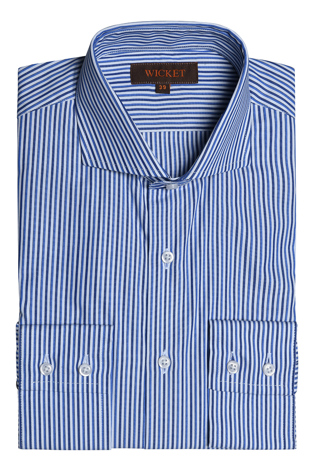 The Cotton Poplin – Navy and bright blue stripes – WICKET