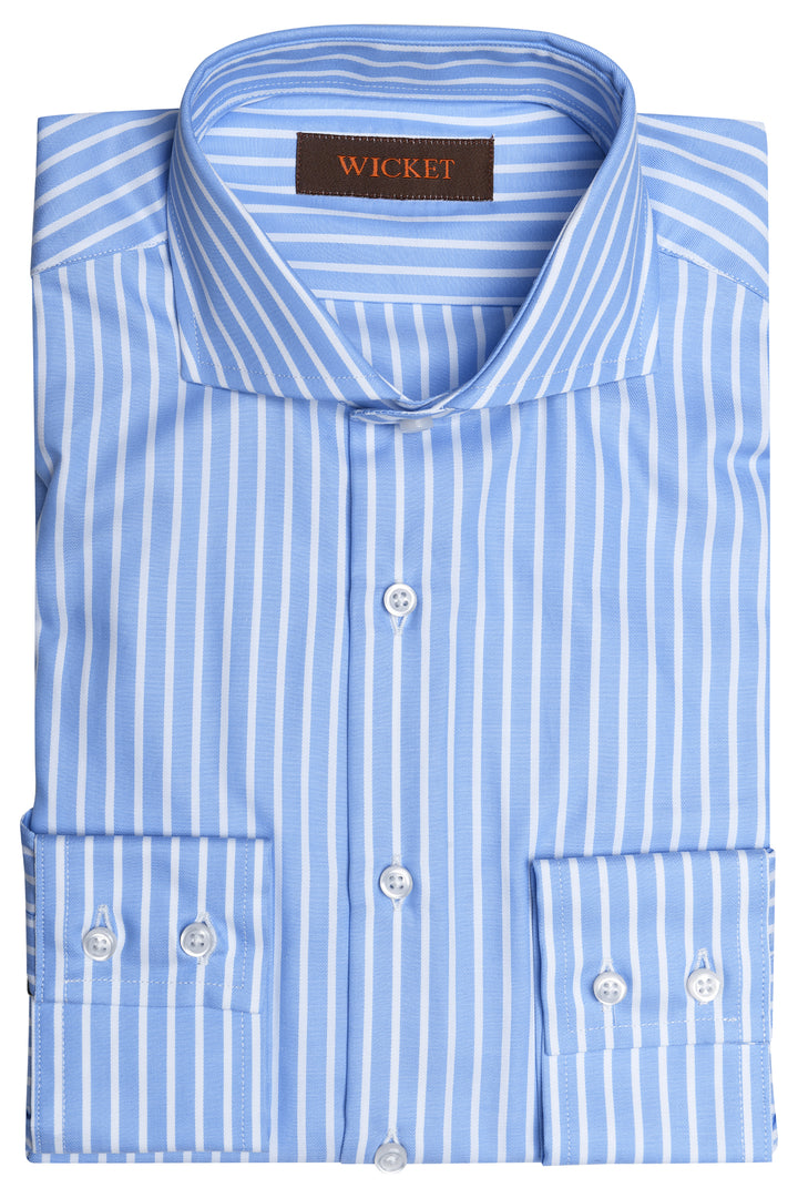 The Cotton Twill – Sky blue with white stripes – WICKET