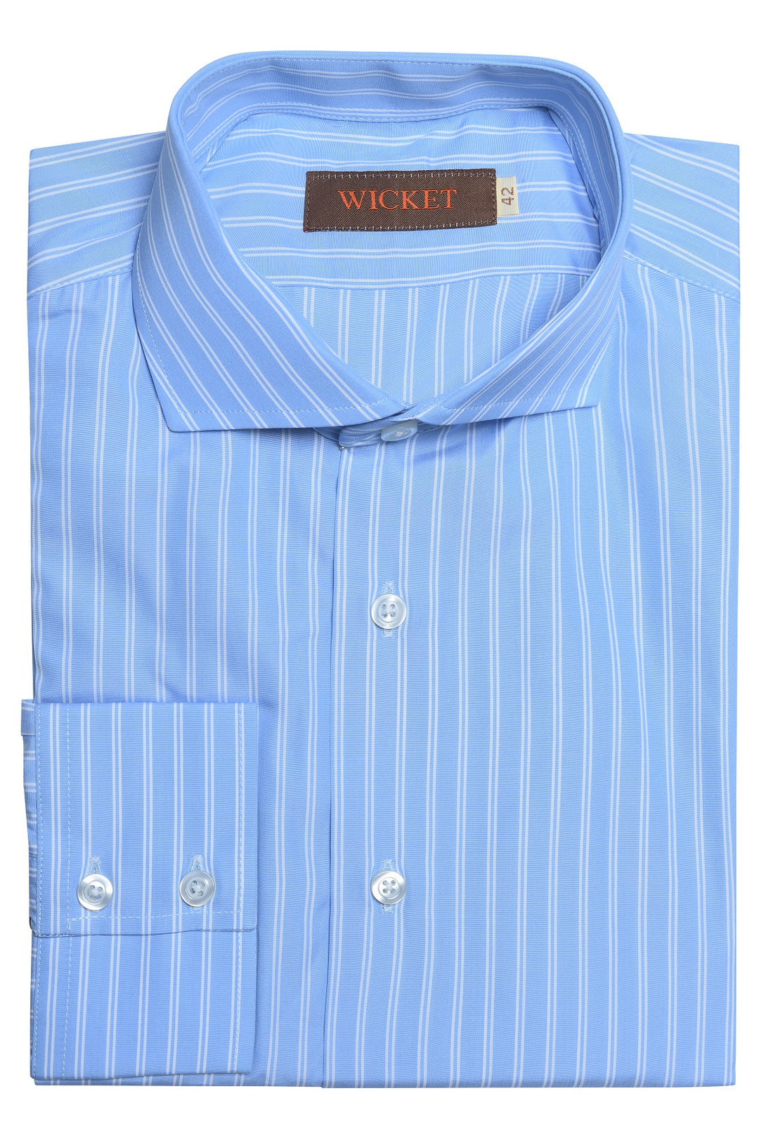 The Cotton Poplin – Sky blue with double white stripes – WICKET