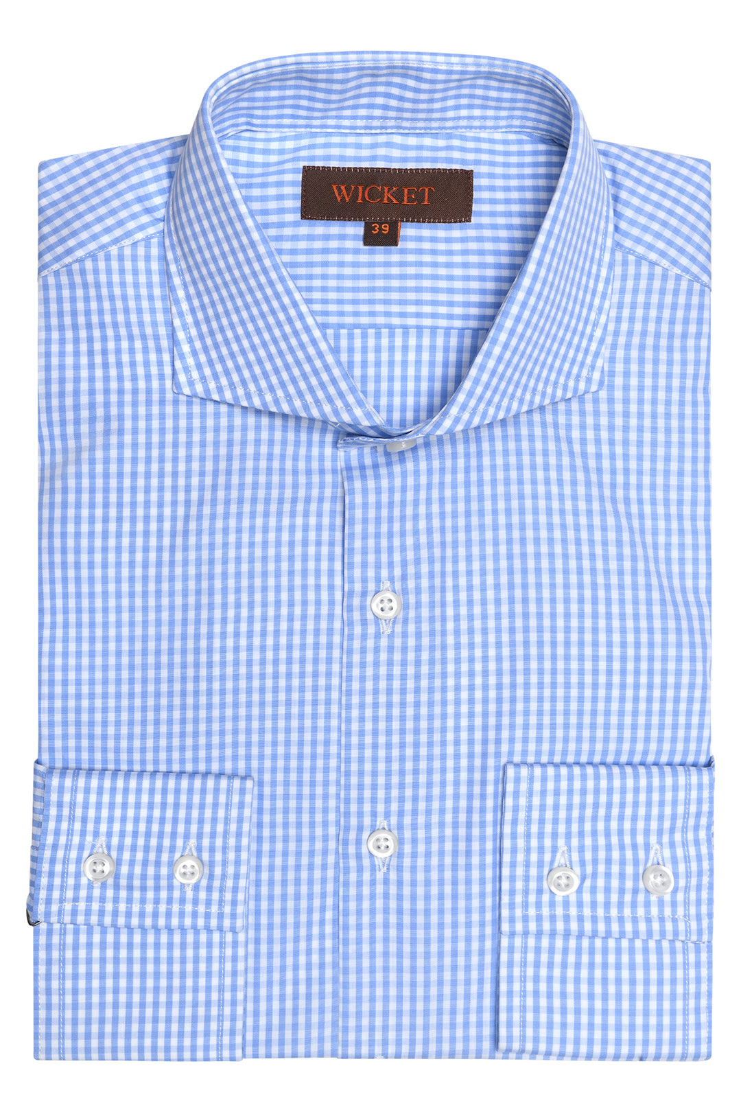 The Cotton Poplin – Sky blue gingham – WICKET