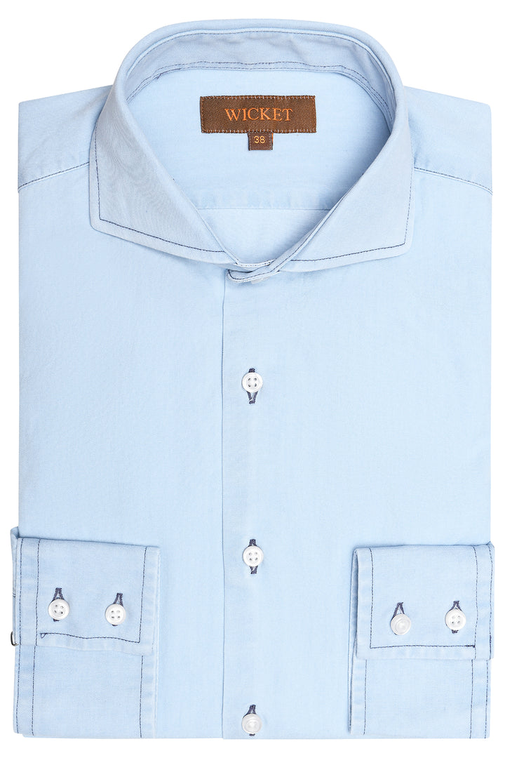 The Cotton Denim – Plain sky blue – WICKET
