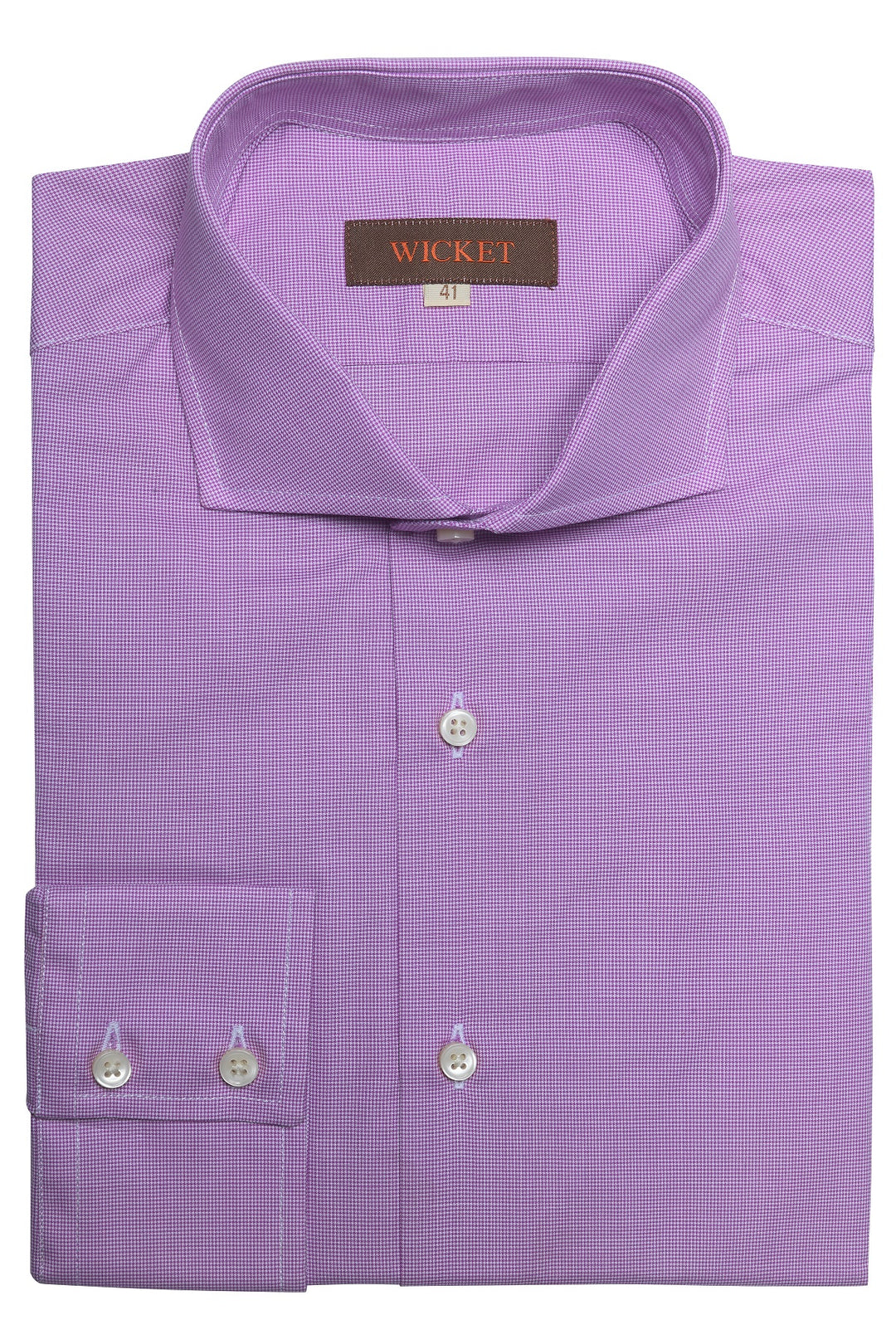 The Cotton Poplin – Rosy purple micro-gingham – WICKET