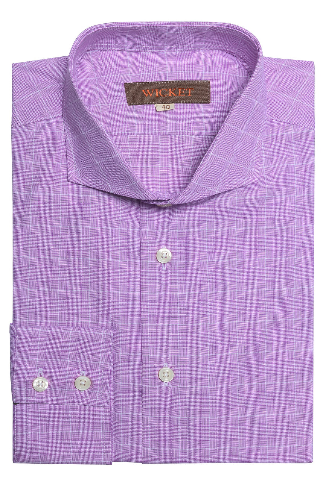 The Cotton Poplin – Mauve Prince of Wales check – WICKET