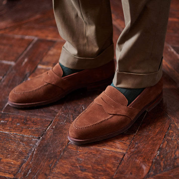 Le Charles – Veau velours marron clair sur semelle Dainite – WICKET