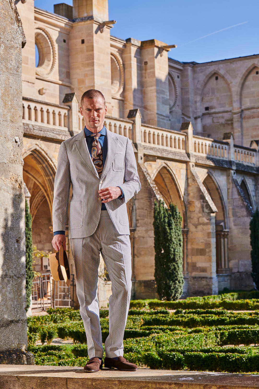 The Classic – Blue and white striped seersucker – WICKET