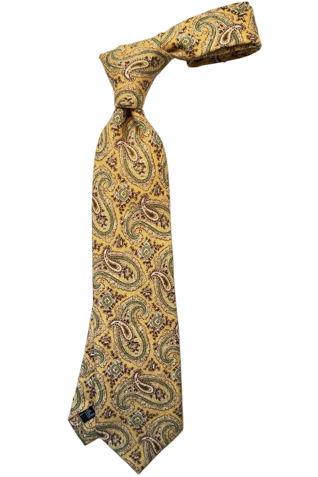The Tie – Straw linen and silk with paisley pattern – WICKET