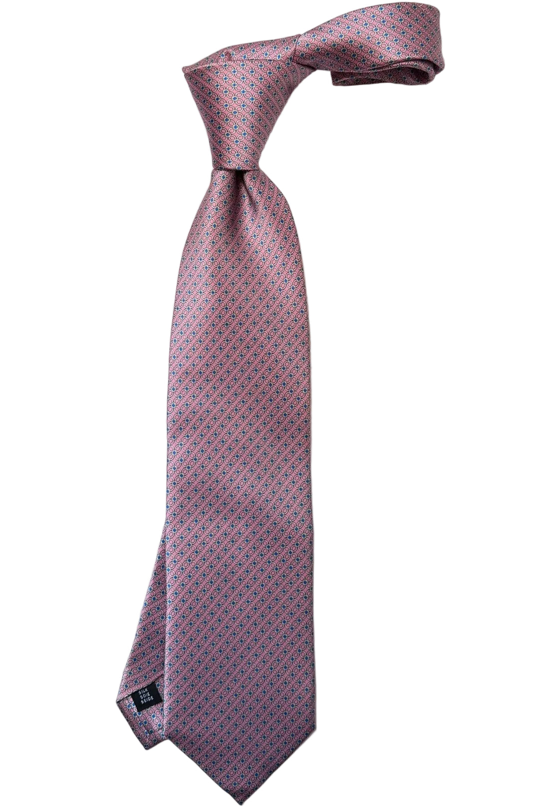 The Tie – Pink silk with small circles – WICKET