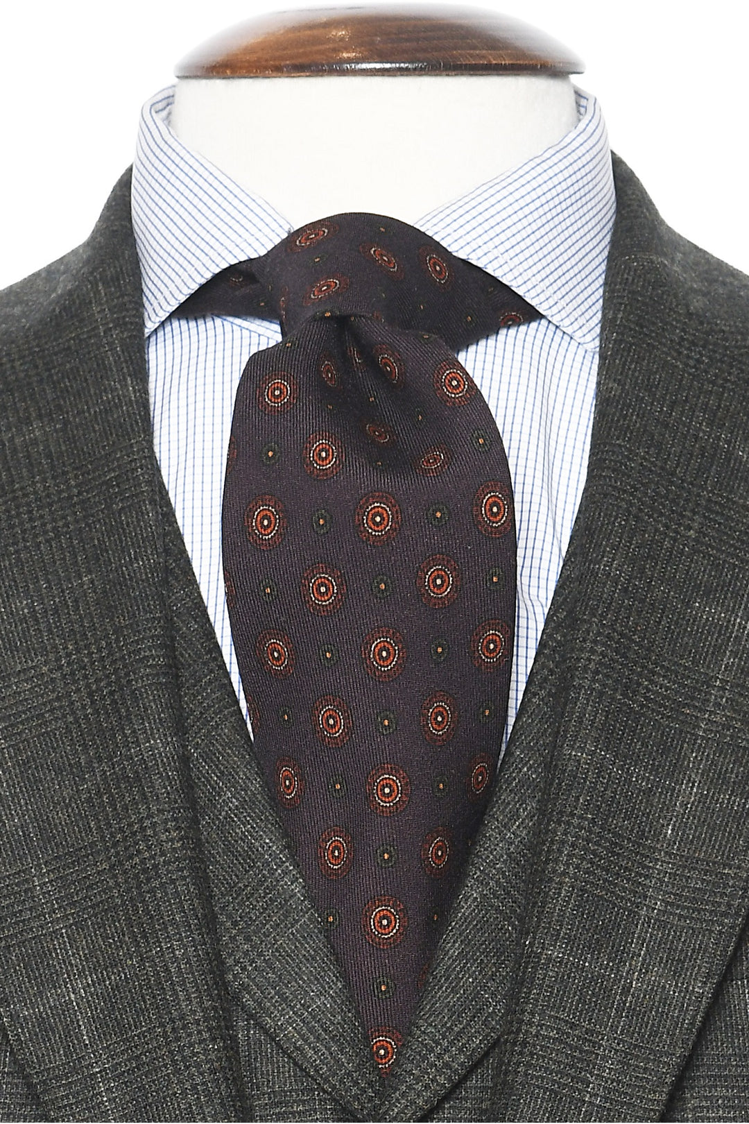 The Tie – Aubergine wool with rosettes – WICKET