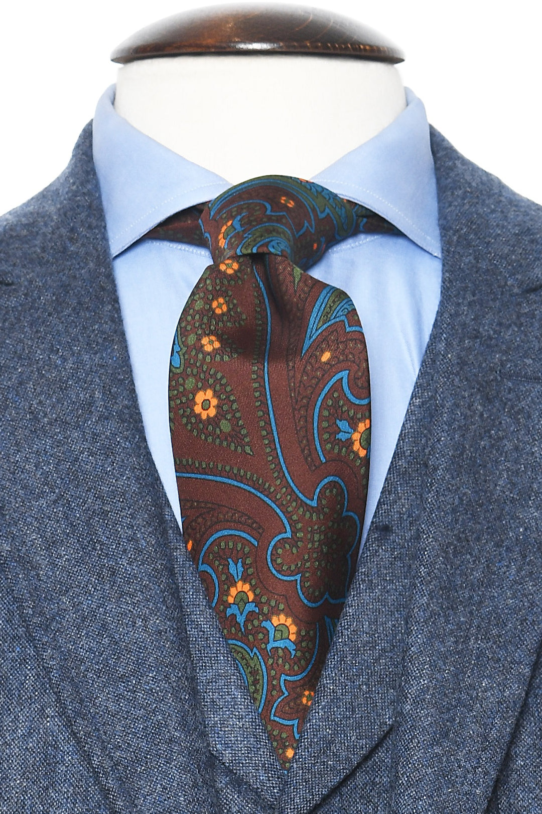The Tie – Brown silk with large paisley pattern – WICKET