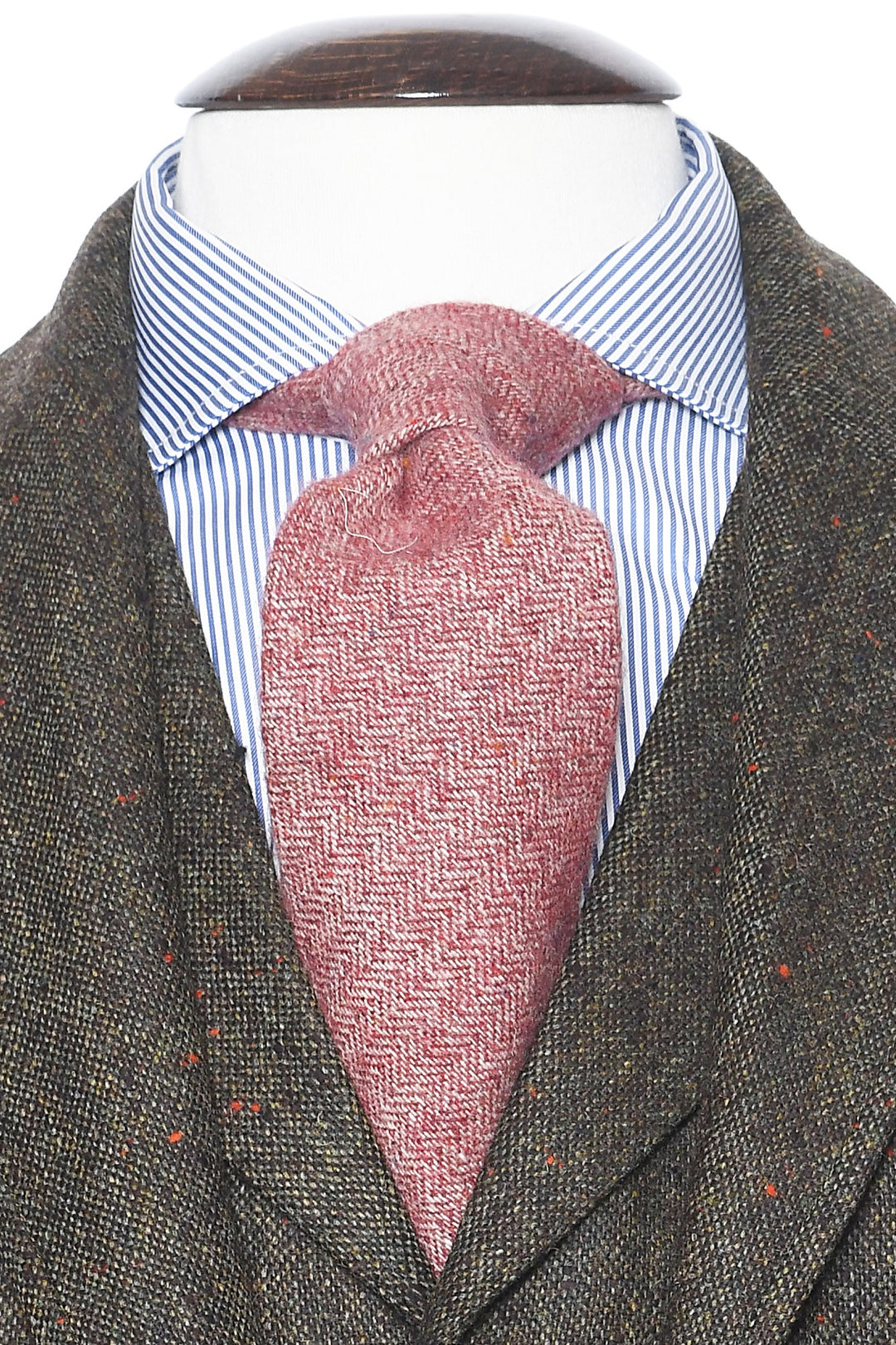 The Tie – Pink mélange herringbone wool – WICKET