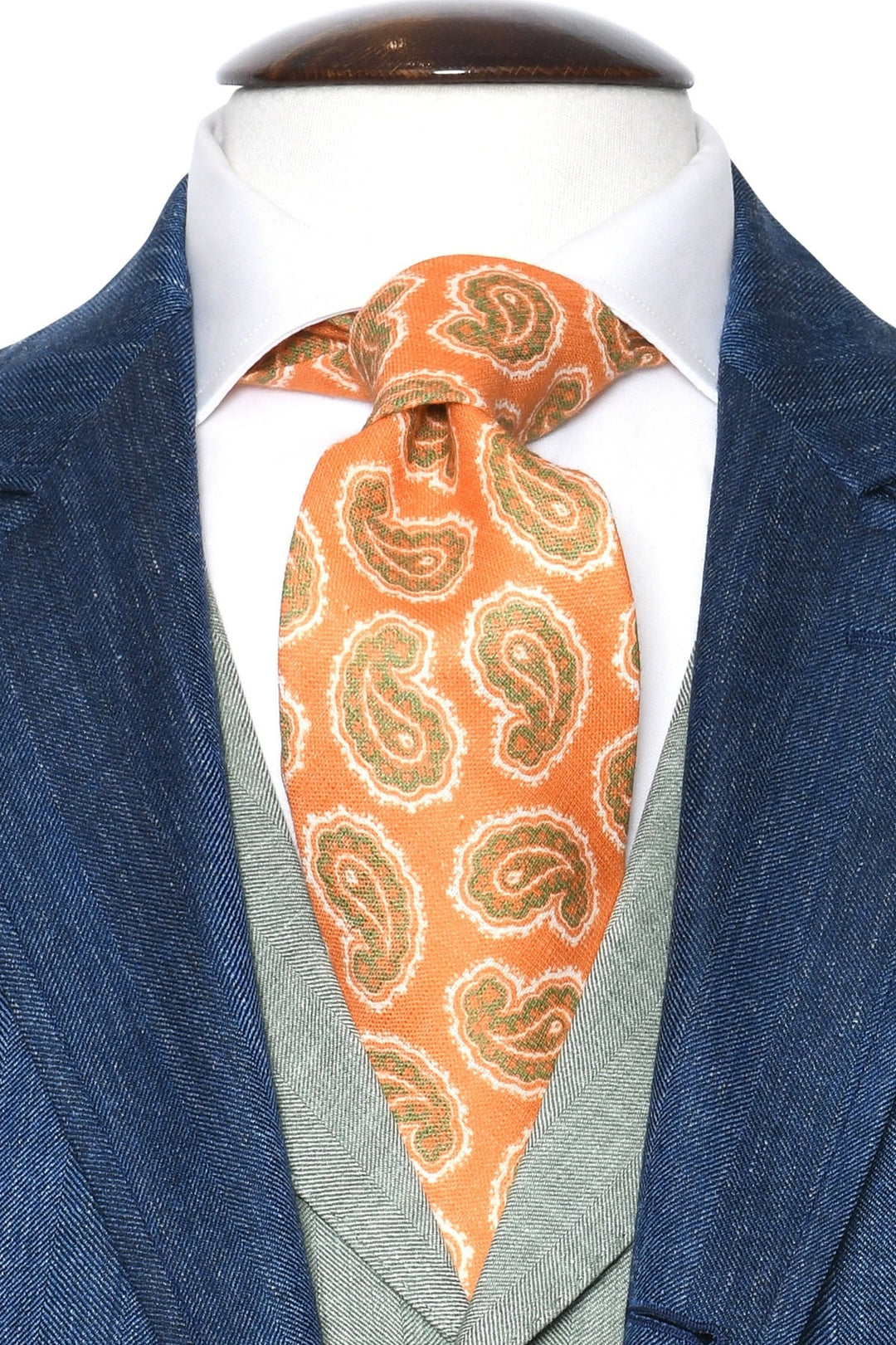 The Tie – Orange silk with paisley pattern – WICKET