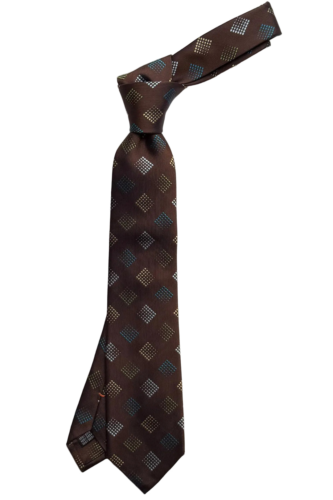 The Tie – Brown silk with diamonds – WICKET