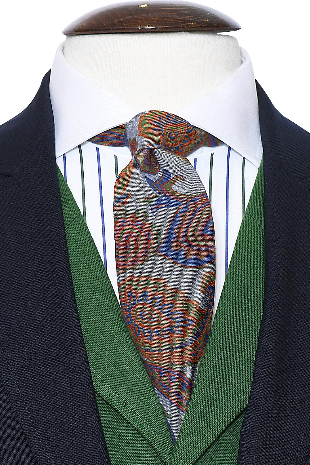 The Tie – Grey cotton with paisley pattern – WICKET