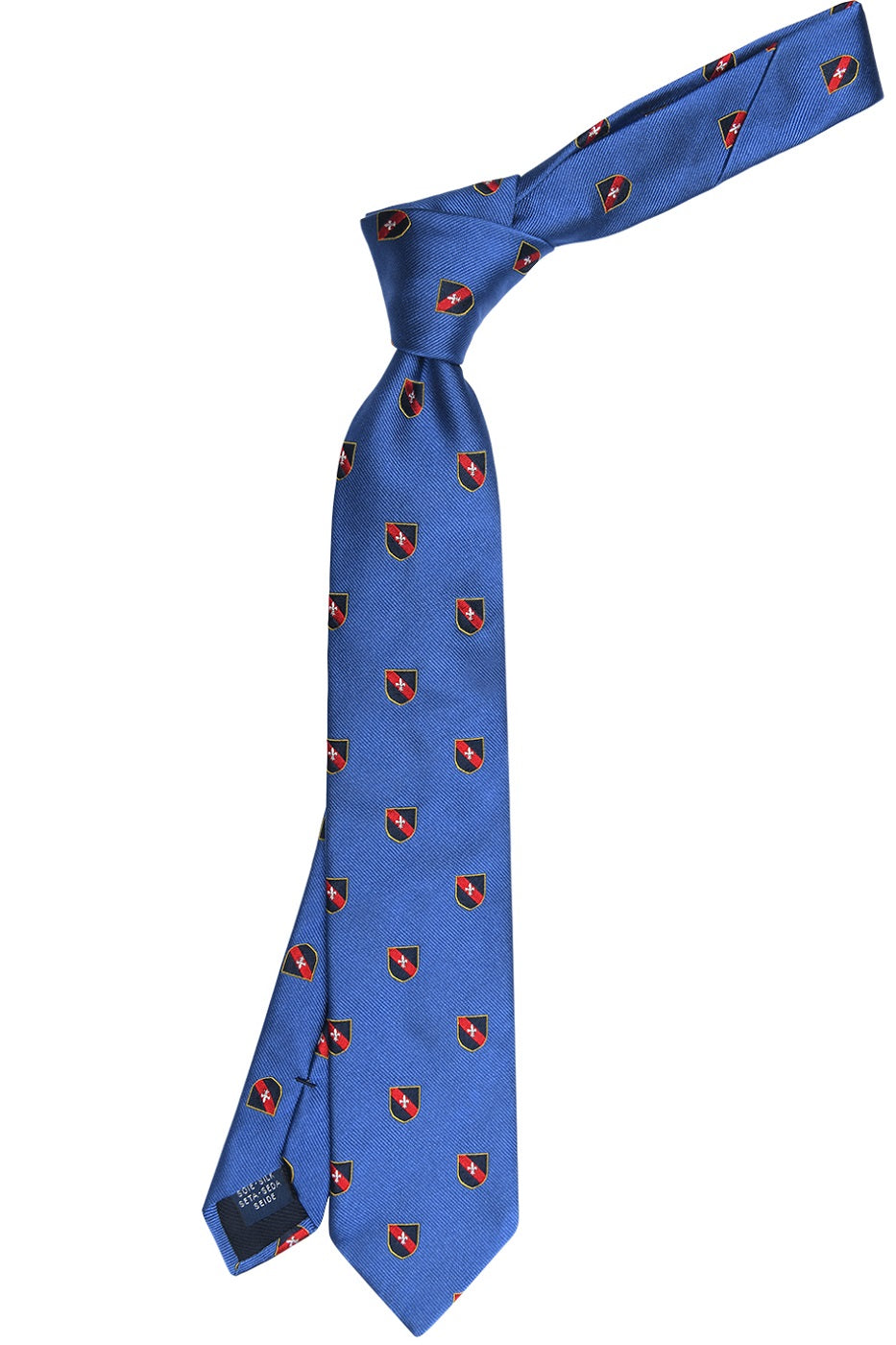 The Tie – Royal blue silk with crests – WICKET