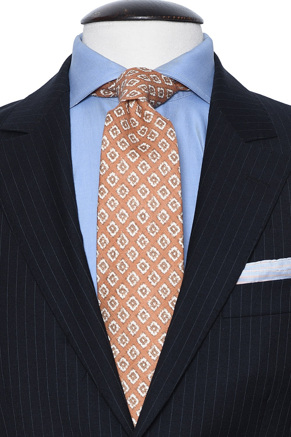 The Tie – Caramel silk with white diamonds – WICKET