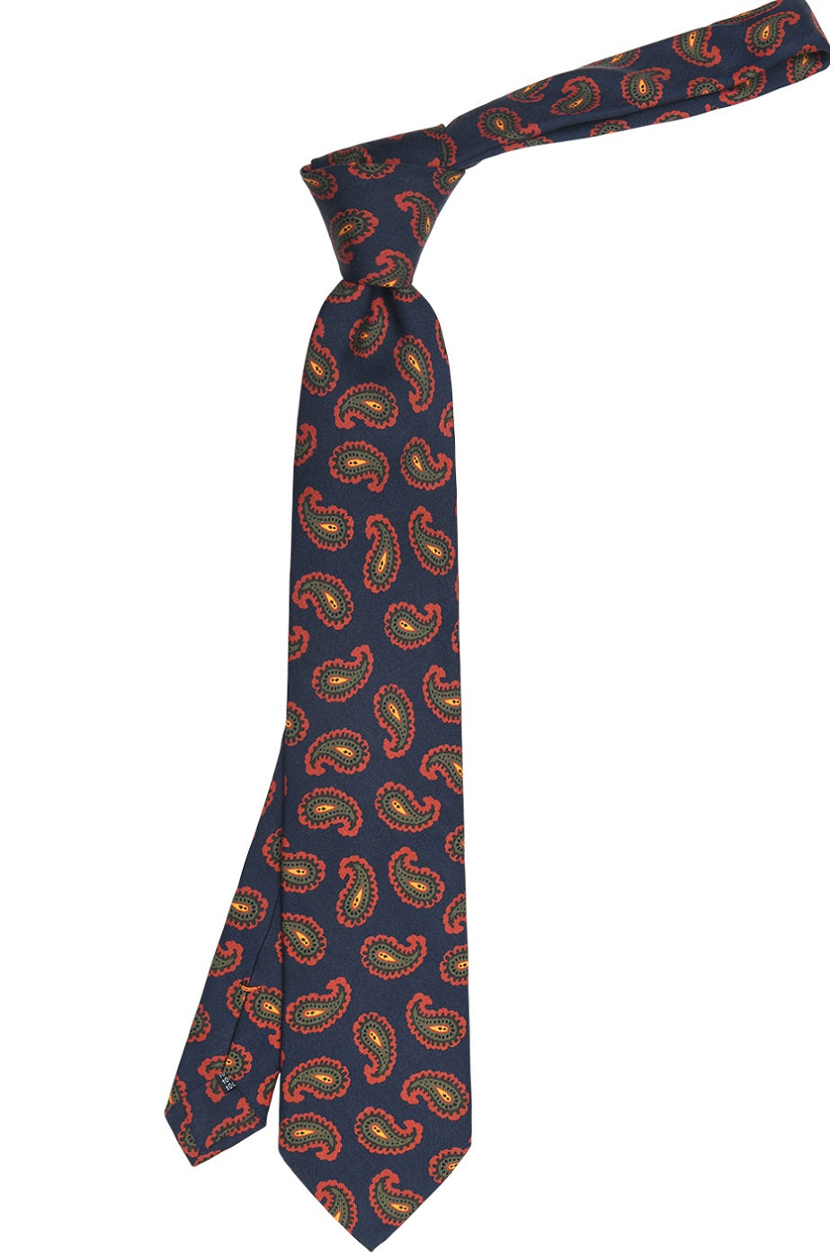 The Tie – Navy silk with paisley pattern – WICKET