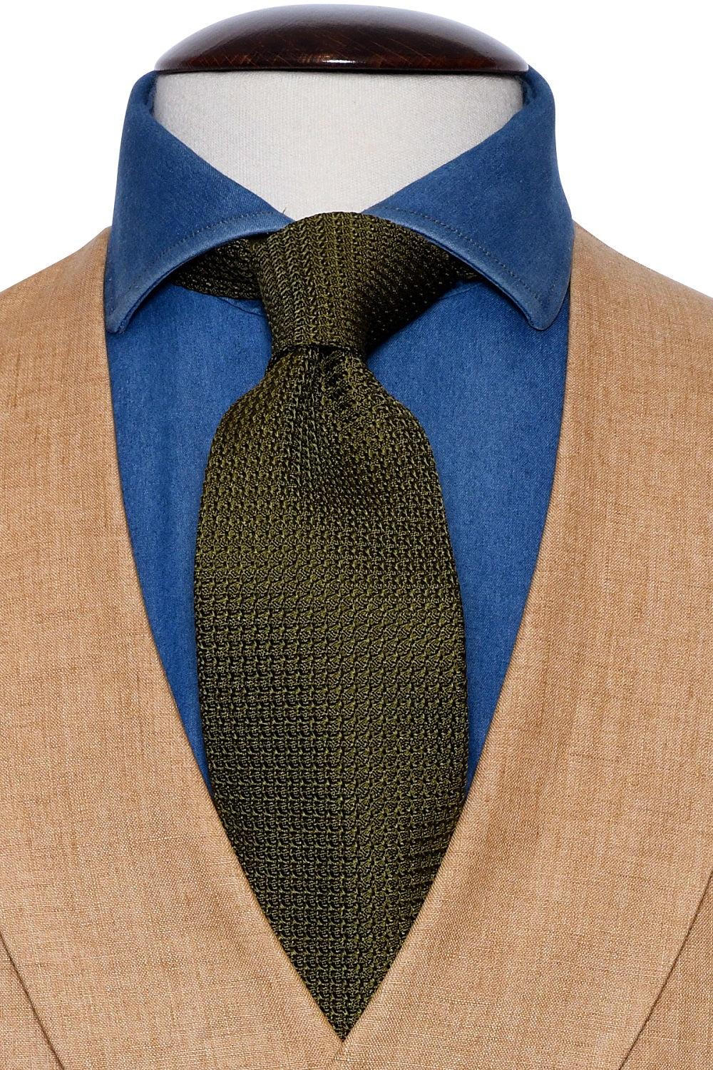 The Tie – Olive large-weave grenadine – WICKET