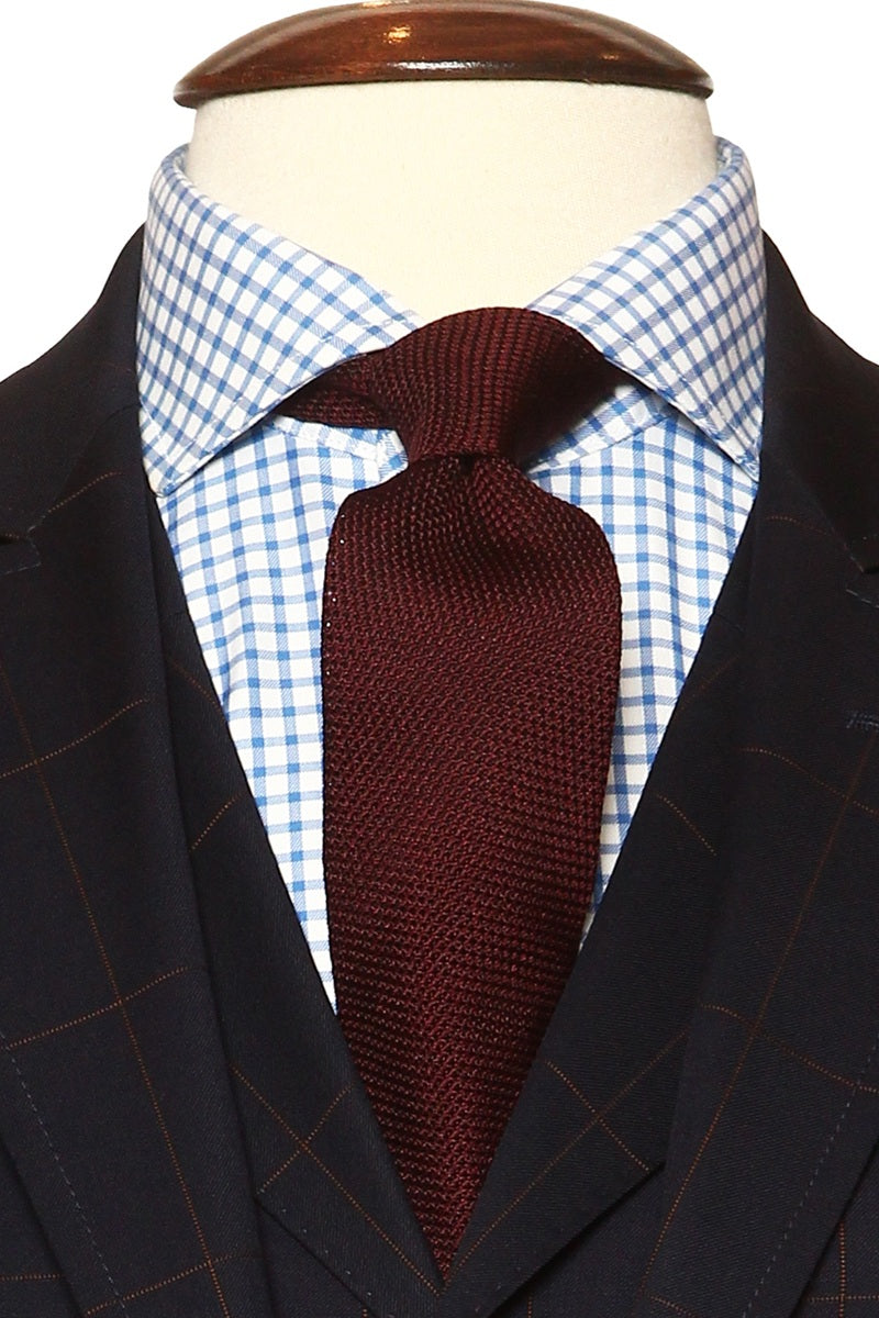 The Tie – Burgundy fine-weave grenadine – WICKET