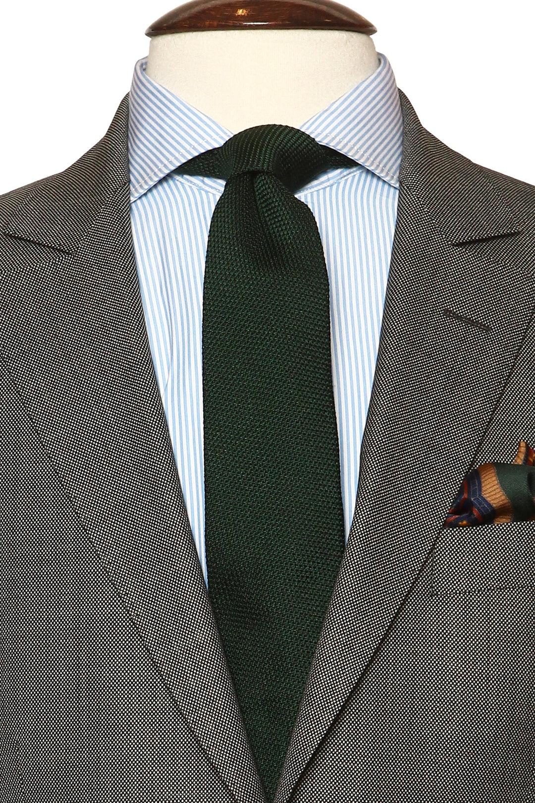 The Tie – Fir green fine-weave grenadine – WICKET