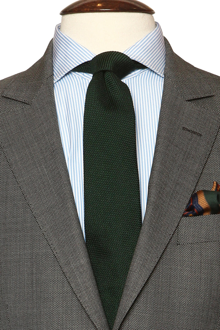 The Tie – Fir green fine-weave grenadine – WICKET