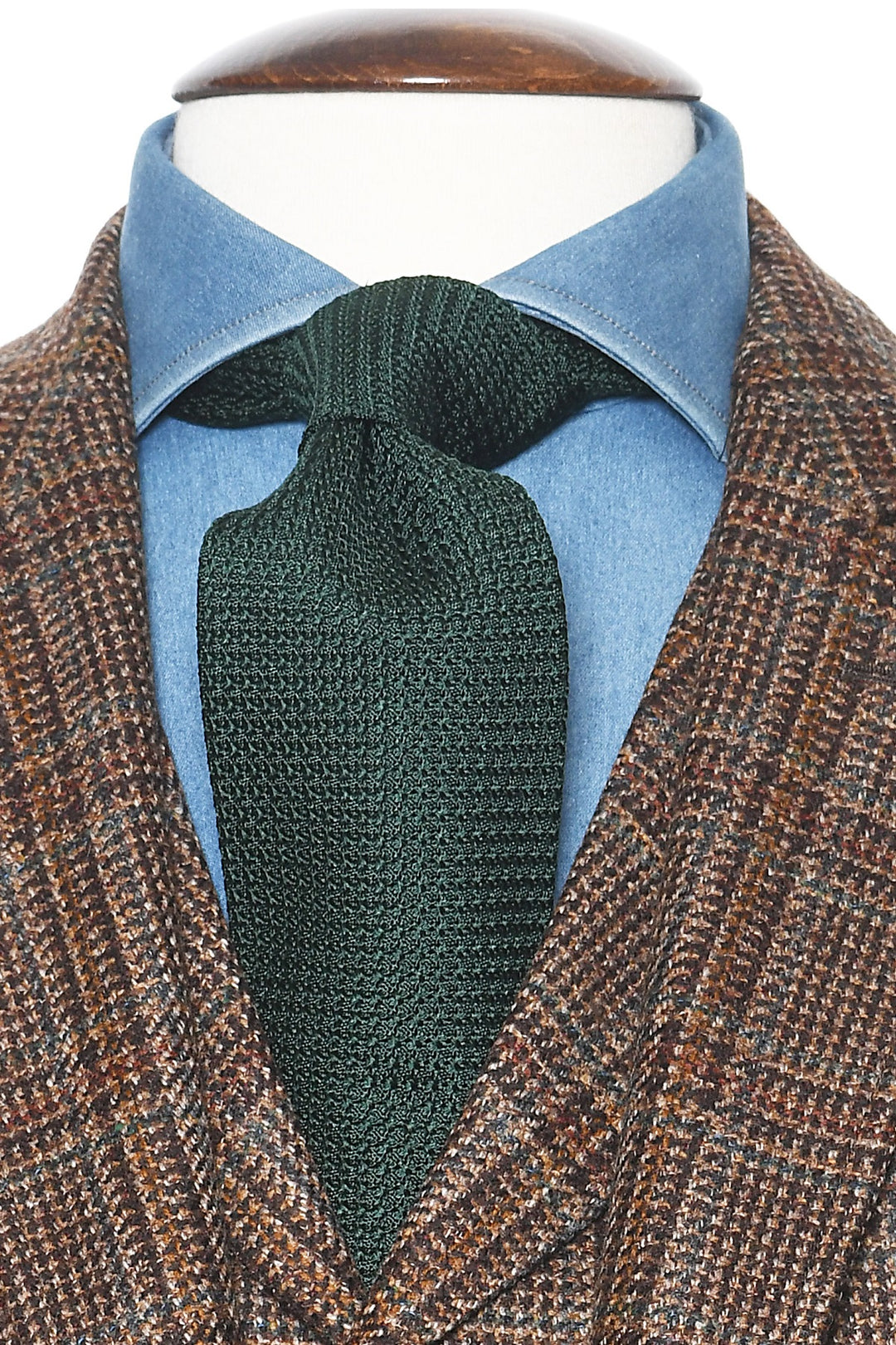 The Tie – Fir green large-weave grenadine – WICKET
