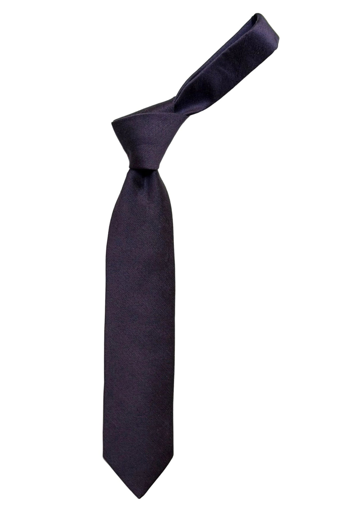 The Tie – Dark purple linen and silk – WICKET