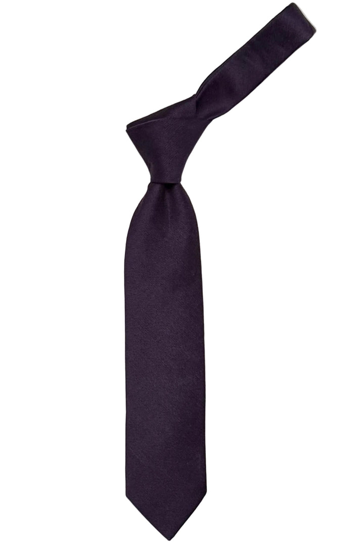 The Tie – Dark purple linen and silk – WICKET