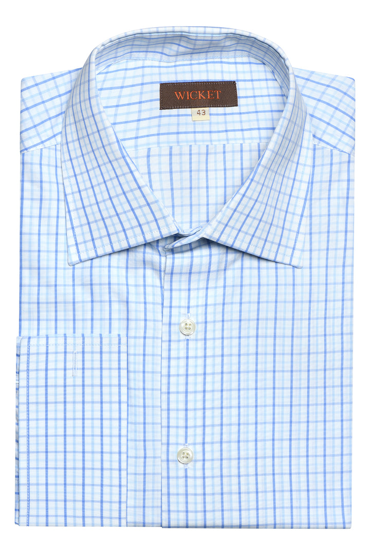 Classic Collar Shirt – Blue check – WICKET