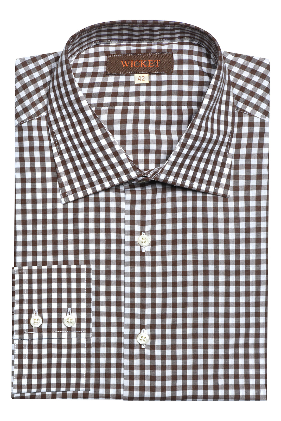 Classic Collar Shirt – Brown gingham – WICKET