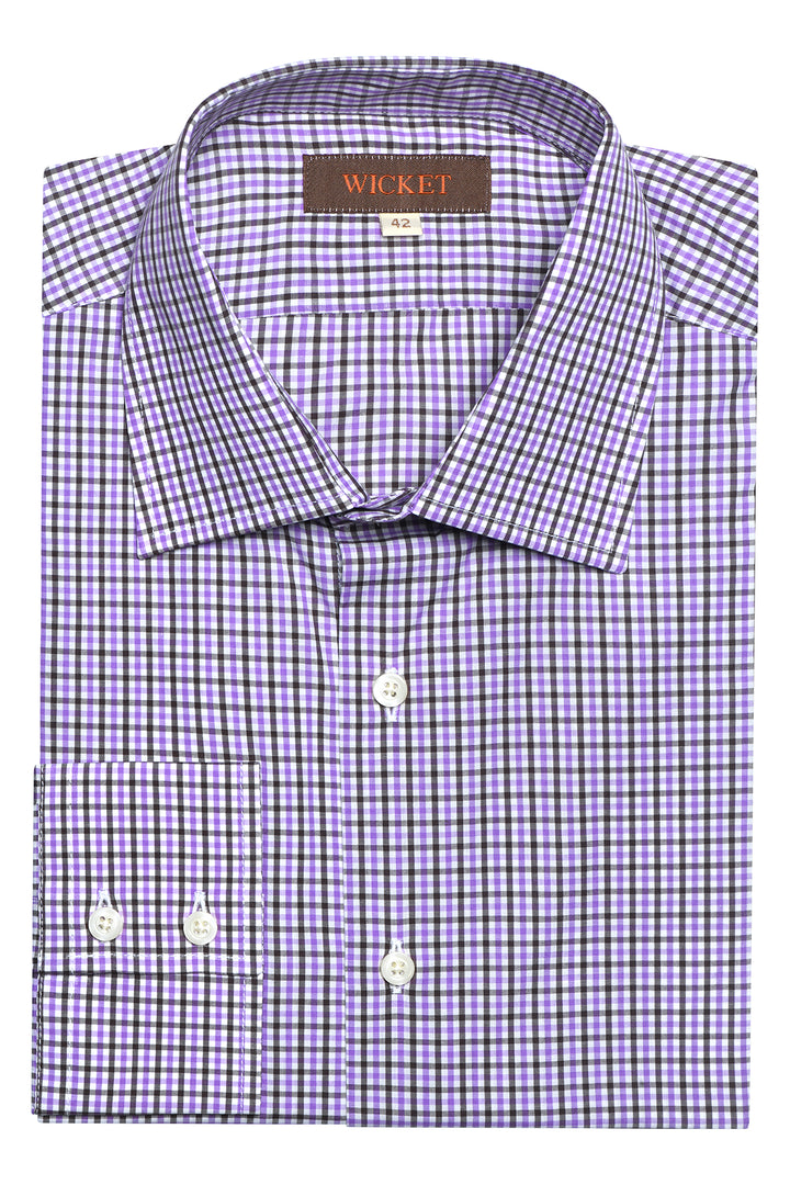 Chemise Col Classique – Carreaux violet et noir – WICKET