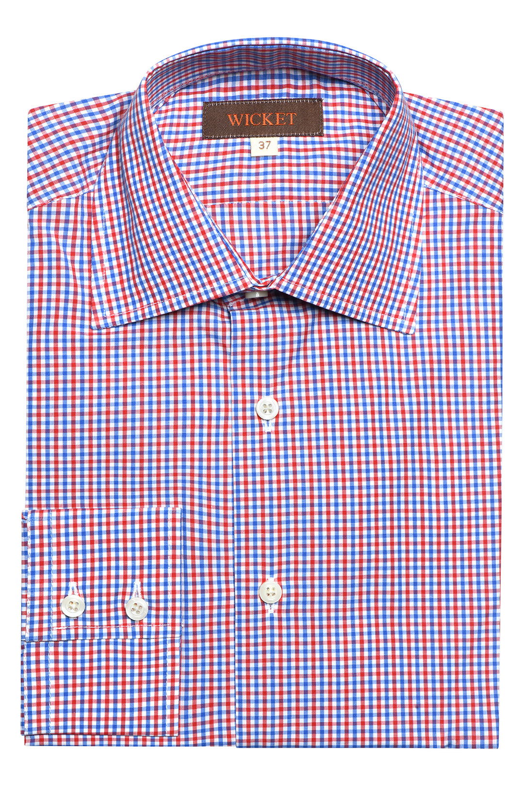 Classic Collar Shirt – Small red and blue check – WICKET