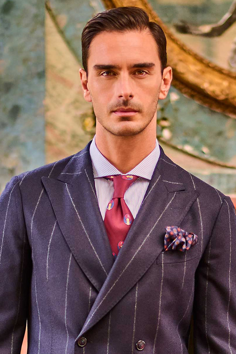 La Twill de Coton Bleu Ciel à Rayures