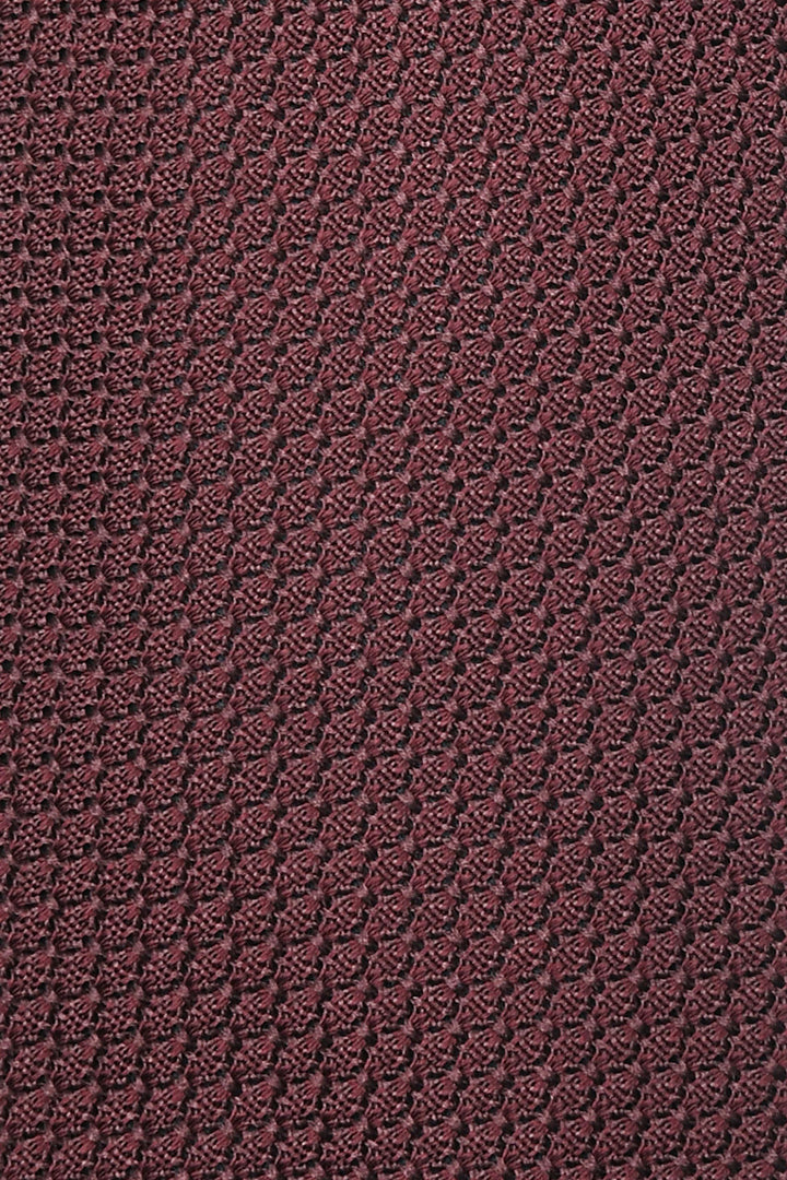 The Tie – Burgundy large-weave grenadine – WICKET