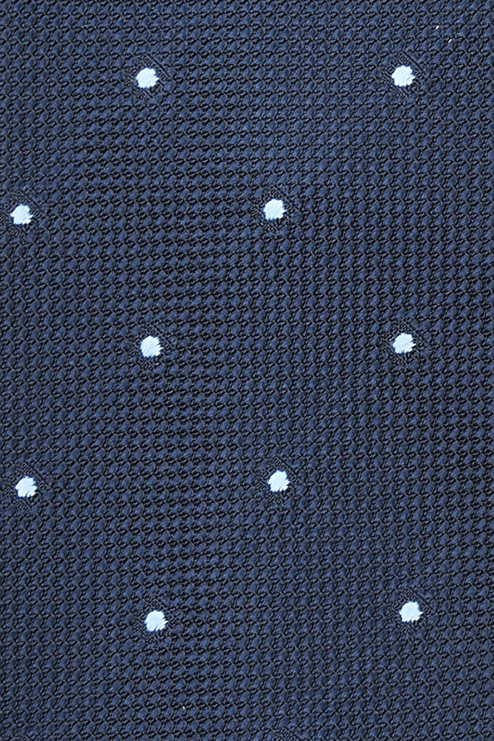 The Tie – Navy silk with sky blue polka dots – WICKET