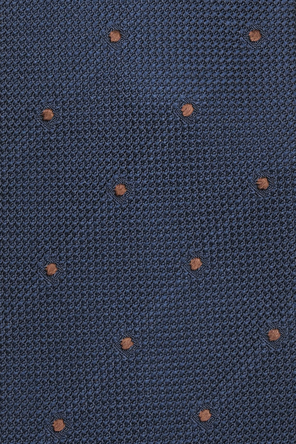 La Cravate – Soie bleu marine à pois marron – WICKET