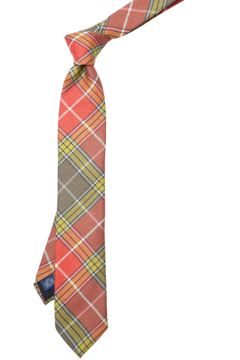 The Tie – Orange and yellow tartan wool – WICKET
